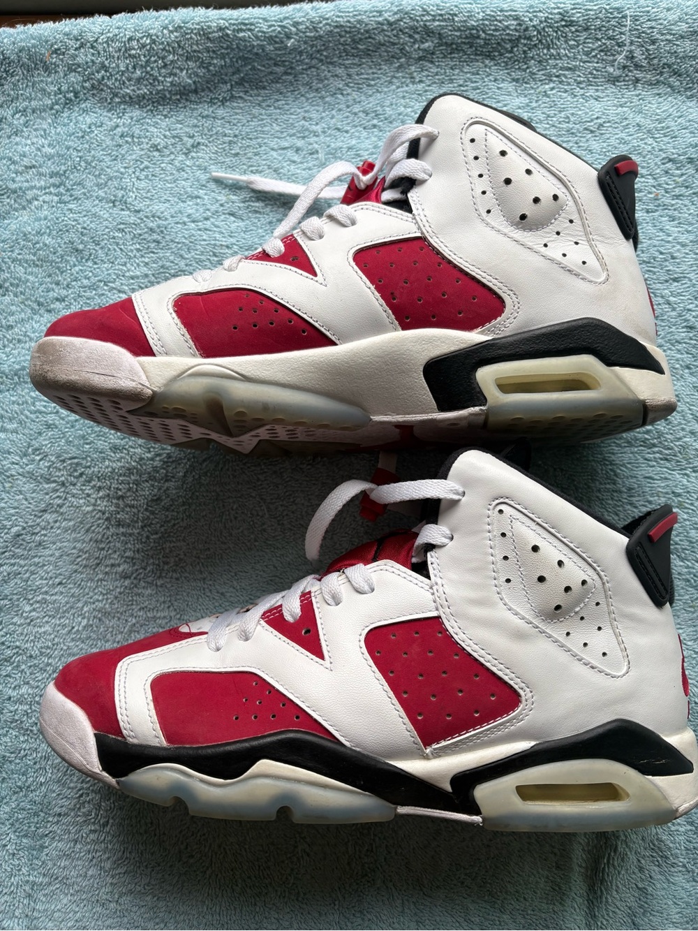 Jordan Kids White and Red High-Top Sneakers 7Y